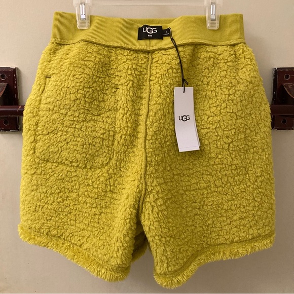 UGG Camilia Sherpa Shorts (NWT) in Mustard Yellow (Size S) - Cozy Wear - Picture 15 of 16
